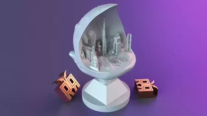 Dubai decoration statue stand 3D print model