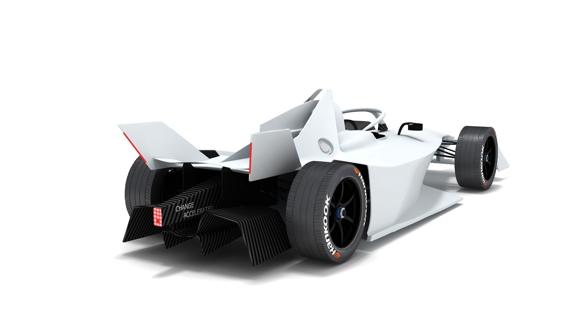 Gen3 Formula E Race Car Season 2022 - 2023 white 3D model_4