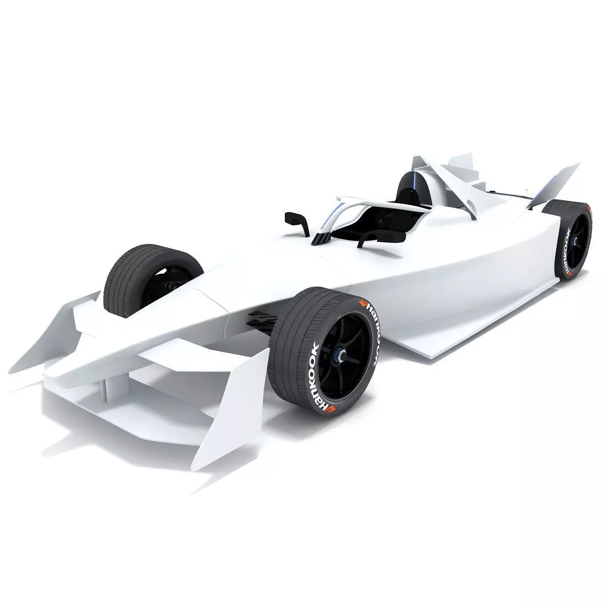 Gen3 Formula E Race Car Season 2022 - 2023 white 3D model_0