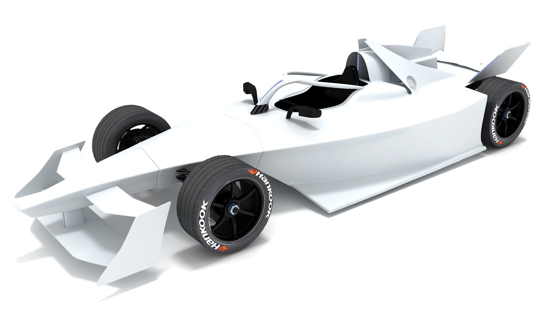 Gen3 Formula E Race Car Season 2022 - 2023 white 3D model_1