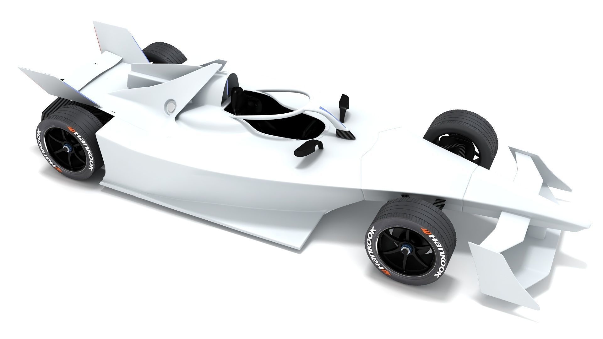 Gen3 Formula E Race Car Season 2022 - 2023 white 3D model_2