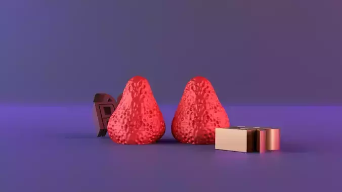 Strawberry candle 3D print model