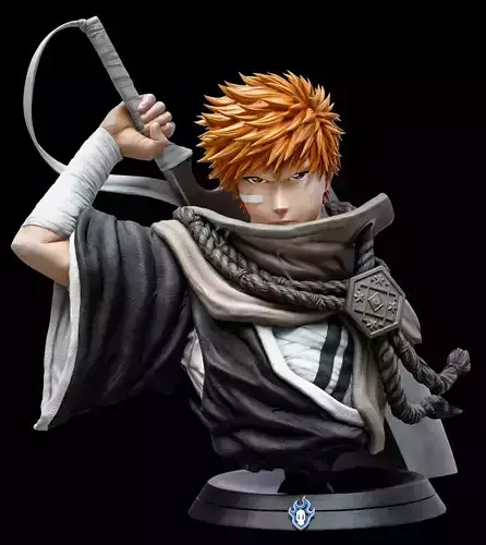 Ichigo Kurosaki Bleach Bust 3D print model