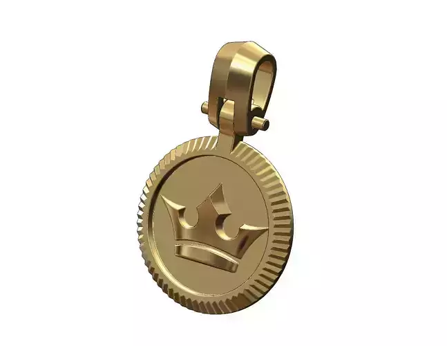 Fluted bezel crown pendant with bail