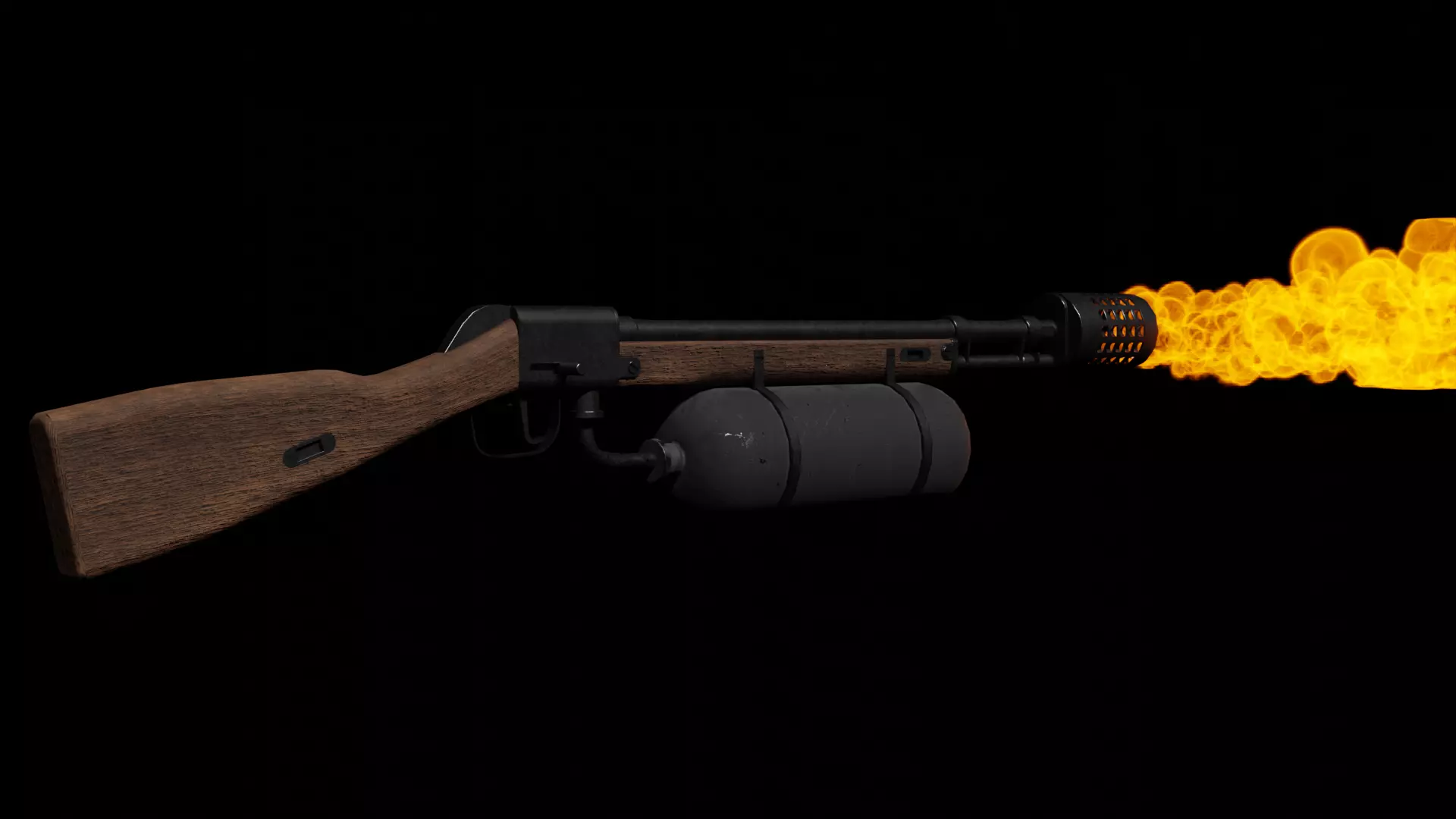  Flamethrower low-poly Low-poly 3D model_0