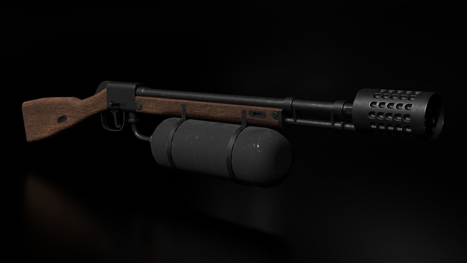  Flamethrower low-poly Low-poly 3D model_2