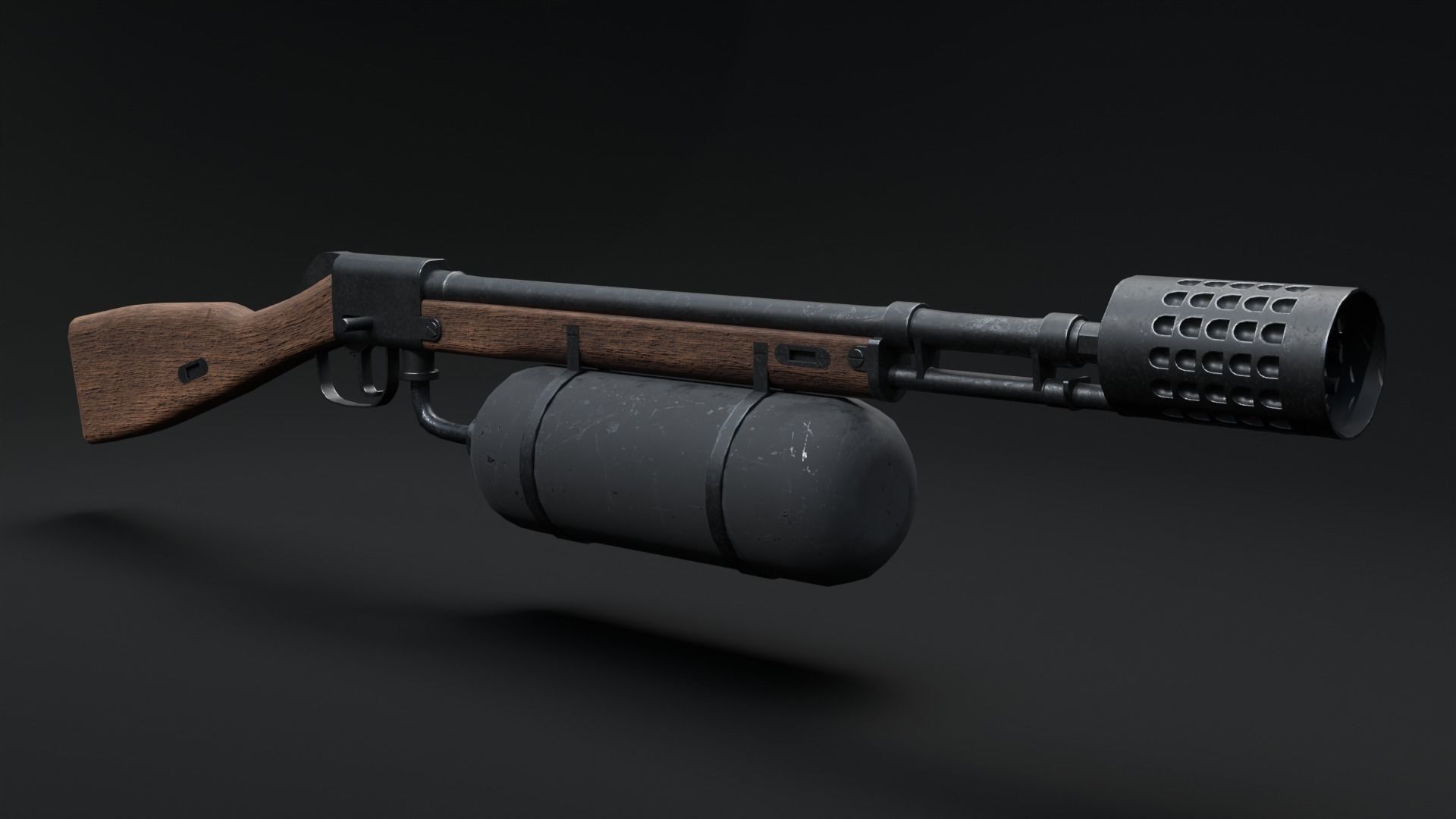  Flamethrower low-poly Low-poly 3D model_3