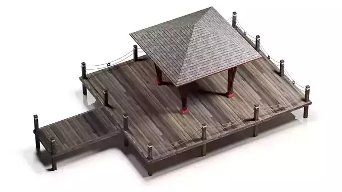 Lotus Yoga Pavilion 3DS Max Vray Corona Low-poly 3D model