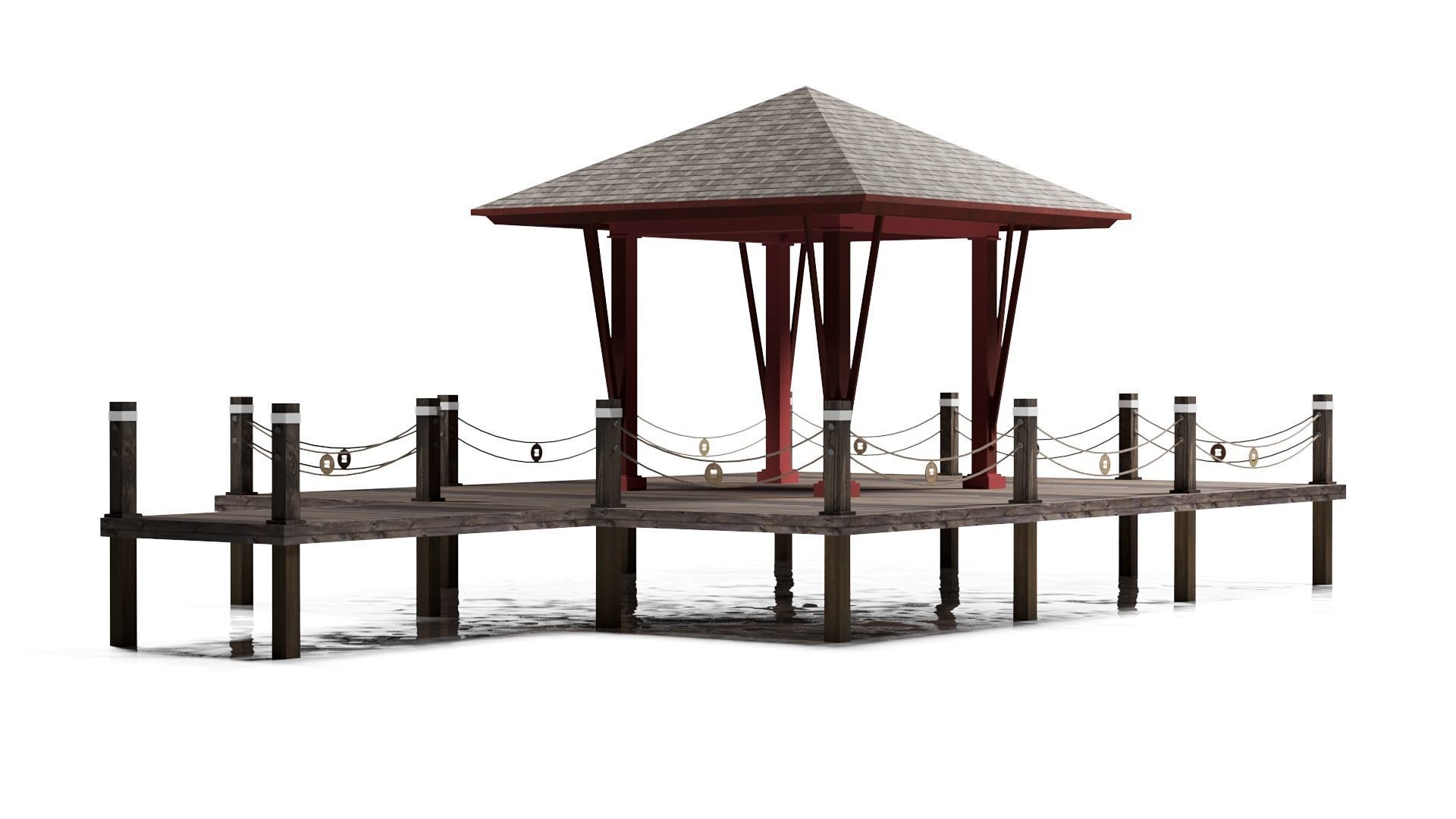 Lotus Yoga Pavilion 3DS Max Vray Corona Low-poly 3D model_2