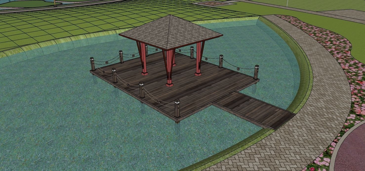 Lotus Yoga Pavilion 3DS Max Vray Corona Low-poly 3D model_6