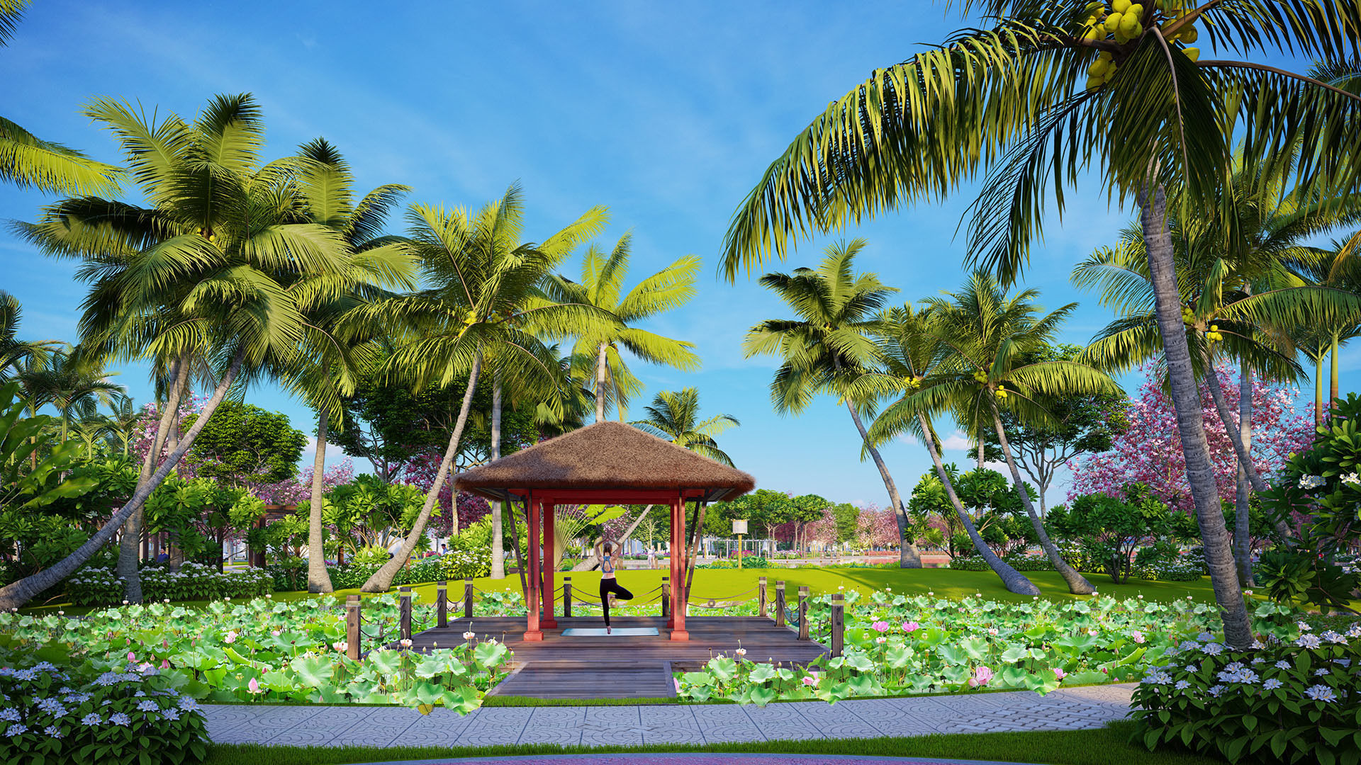 Lotus Yoga Pavilion 3DS Max Vray Corona Low-poly 3D model_8