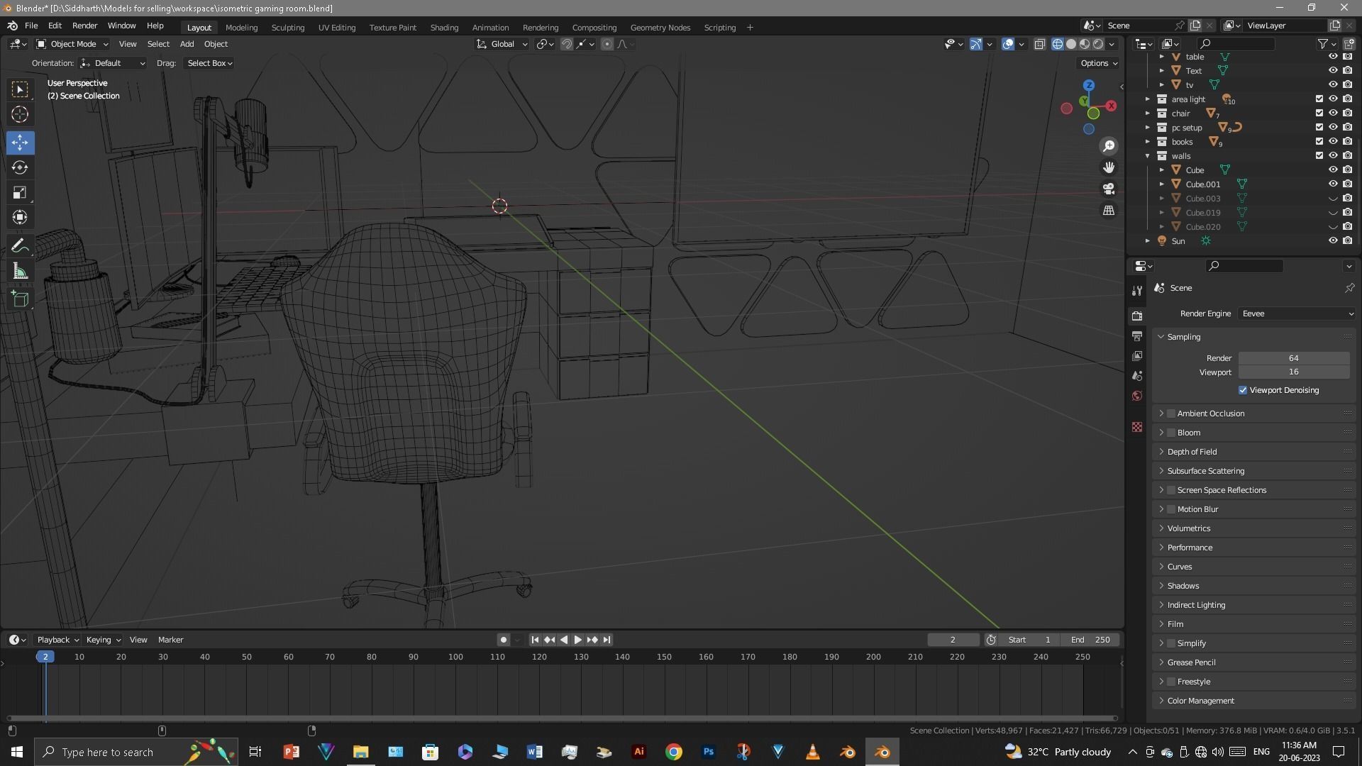 Gaming Room Low-poly 3D model_37