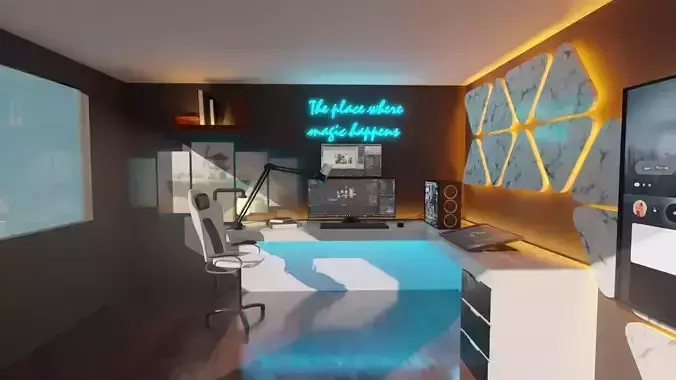 Gaming Room Low-poly 3D model