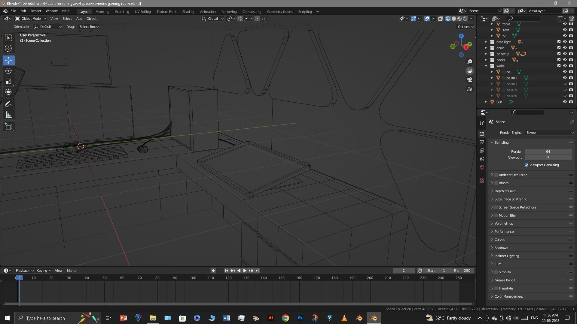 Gaming Room Low-poly 3D model_31