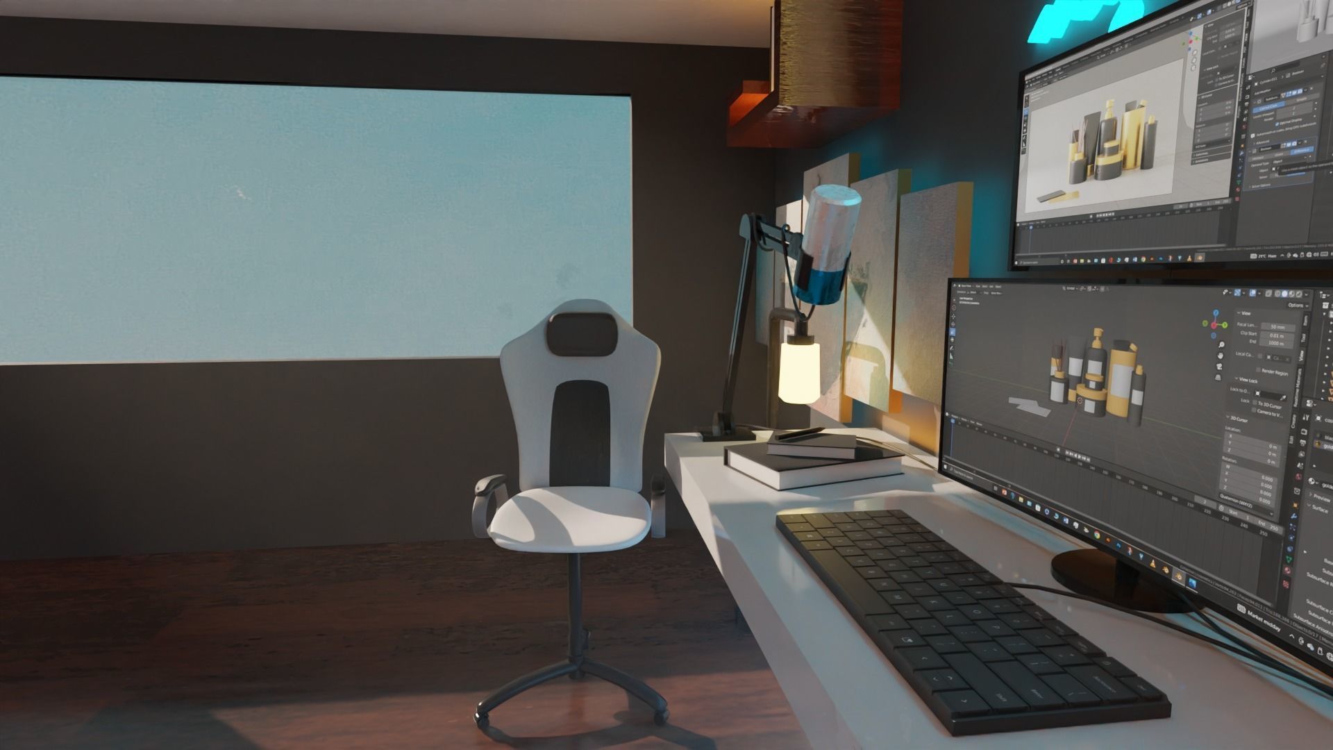 Gaming Room Low-poly 3D model_2