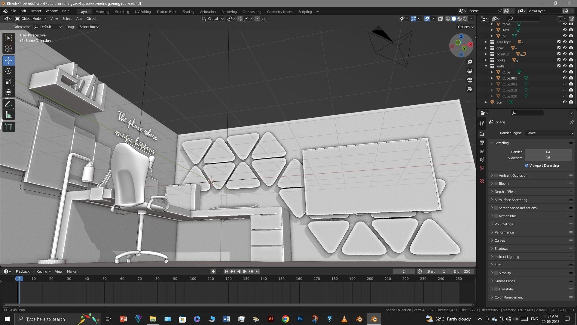Gaming Room Low-poly 3D model_41