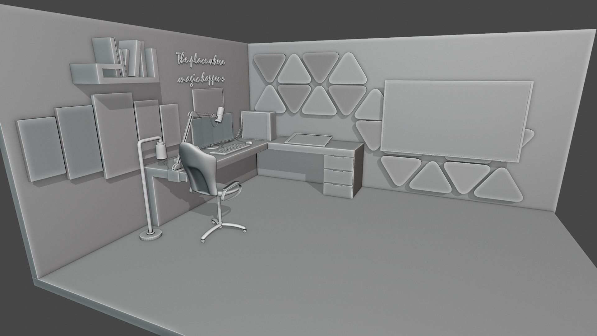 Gaming Room Low-poly 3D model_4