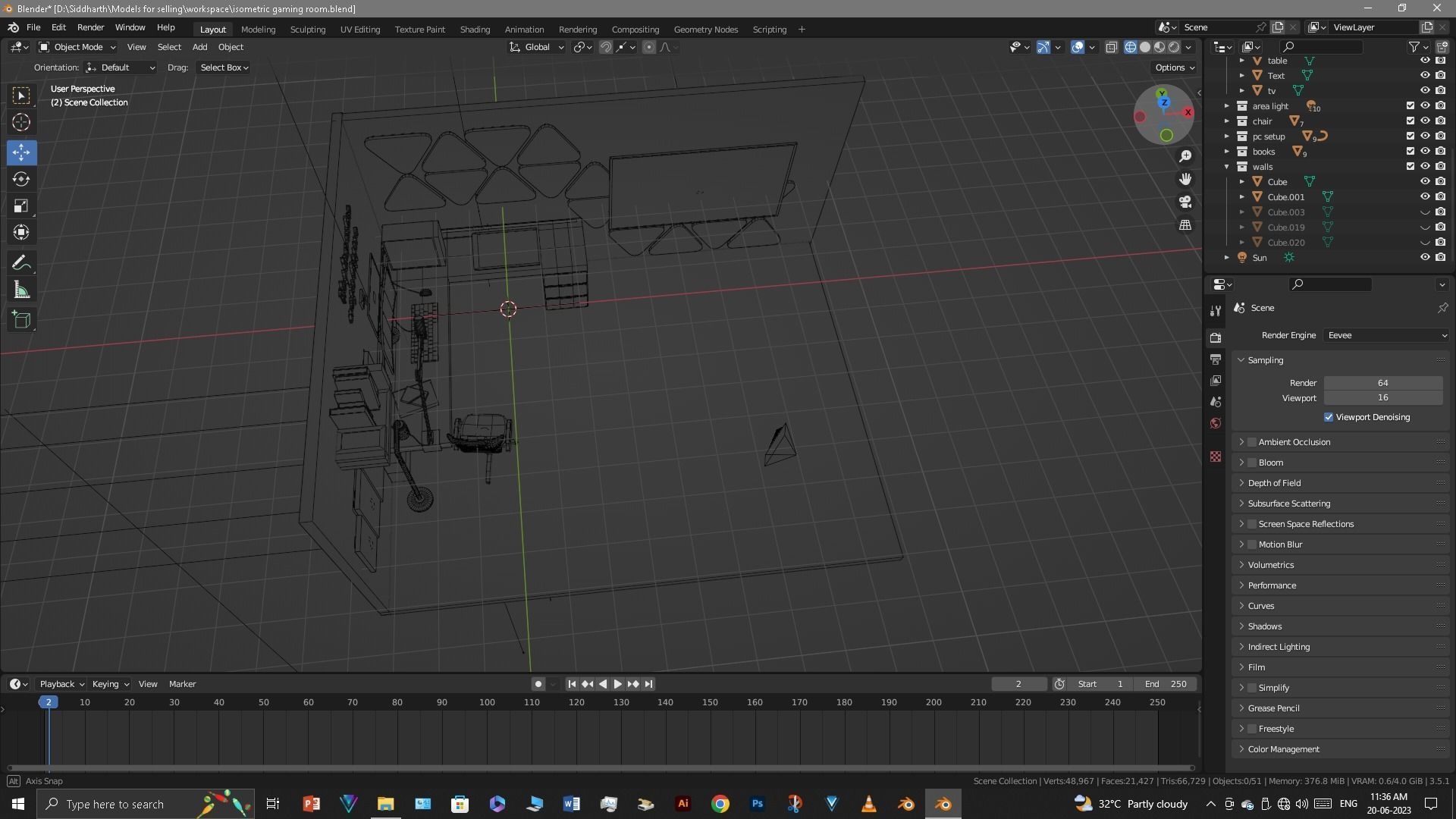 Gaming Room Low-poly 3D model_28