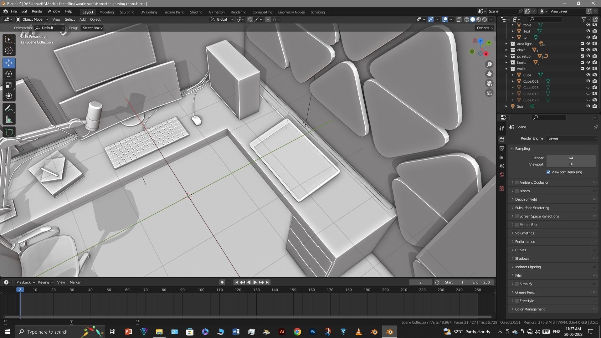 Gaming Room Low-poly 3D model_57