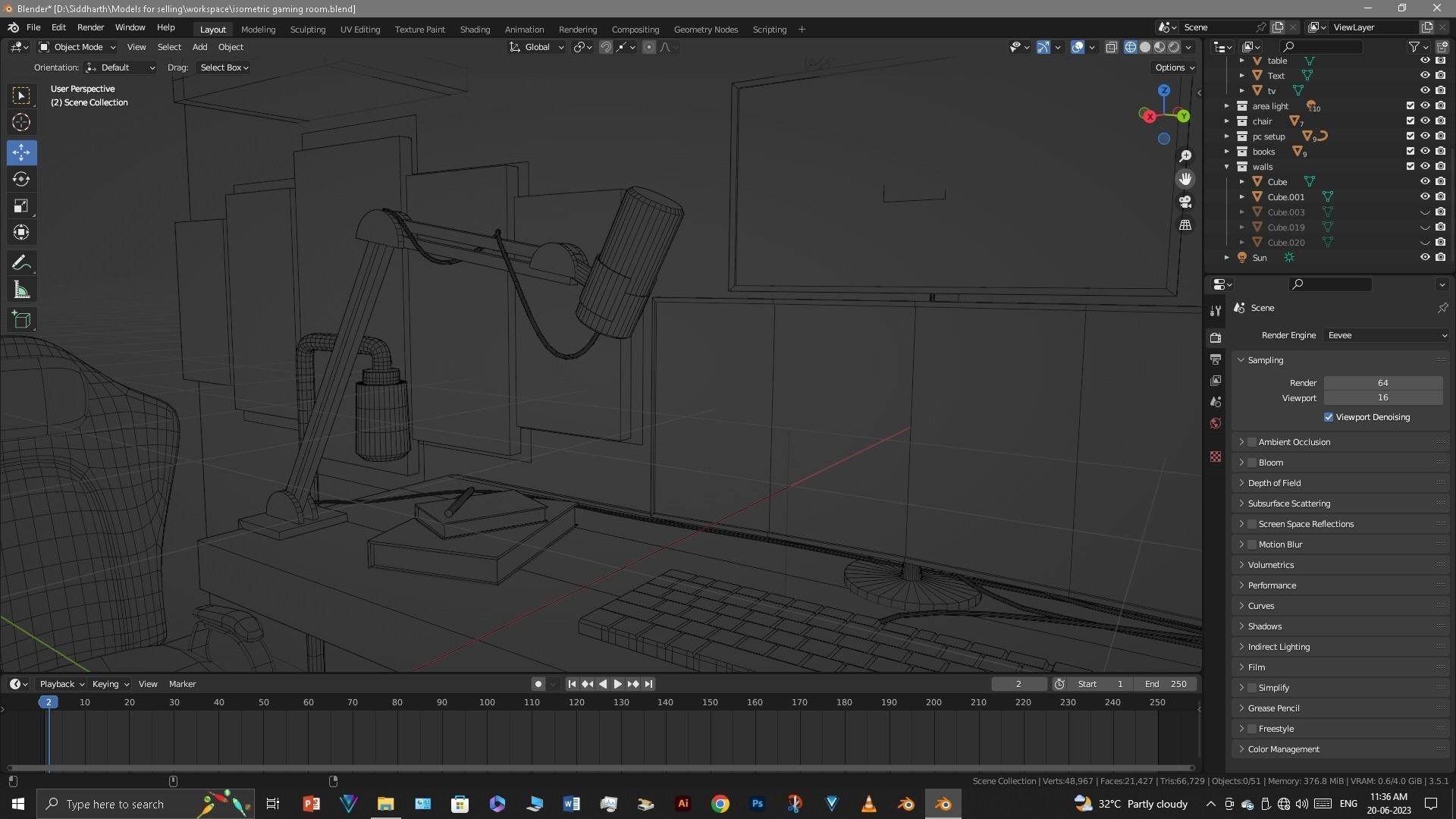 Gaming Room Low-poly 3D model_39