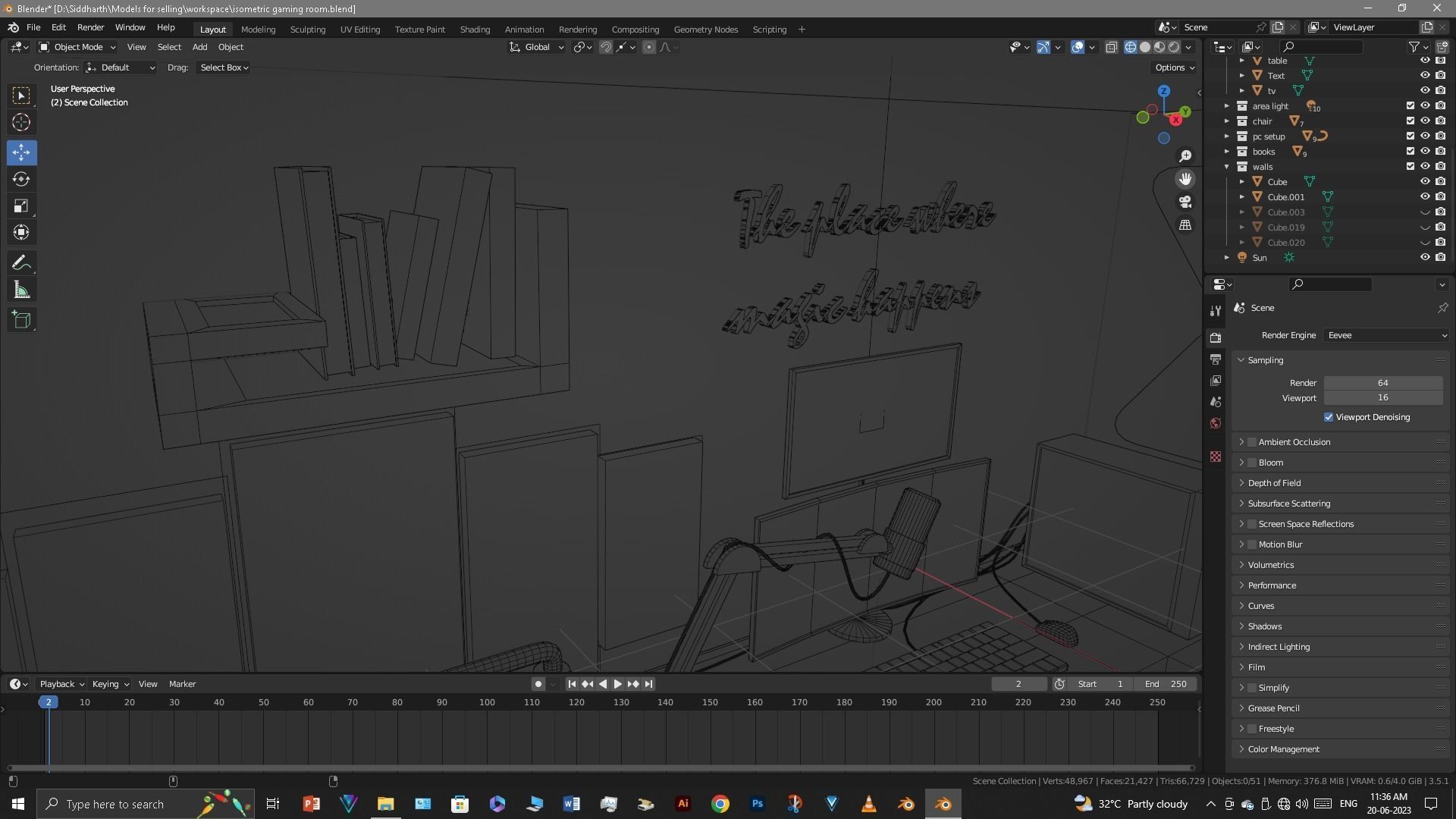 Gaming Room Low-poly 3D model_34