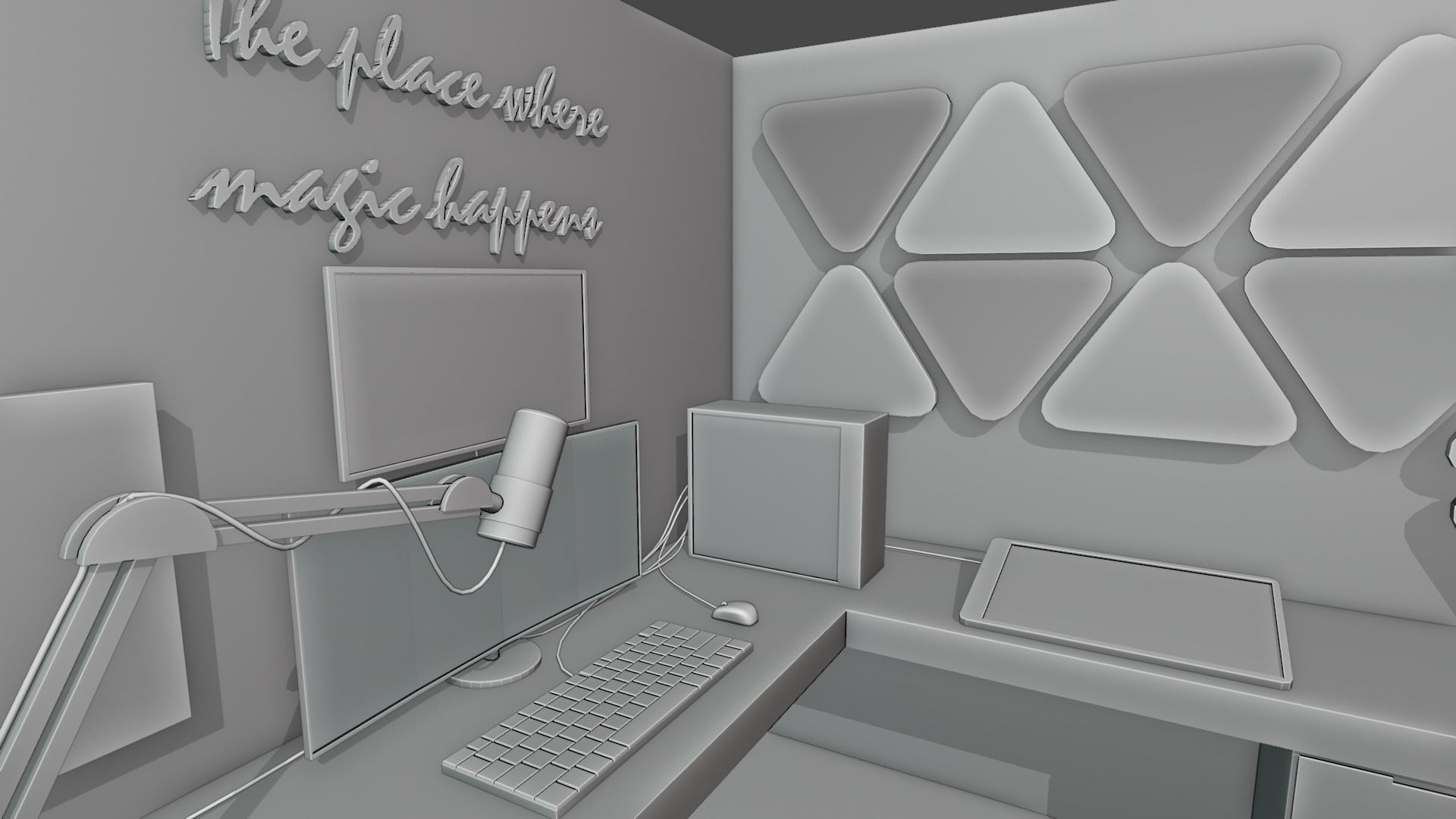 Gaming Room Low-poly 3D model_6