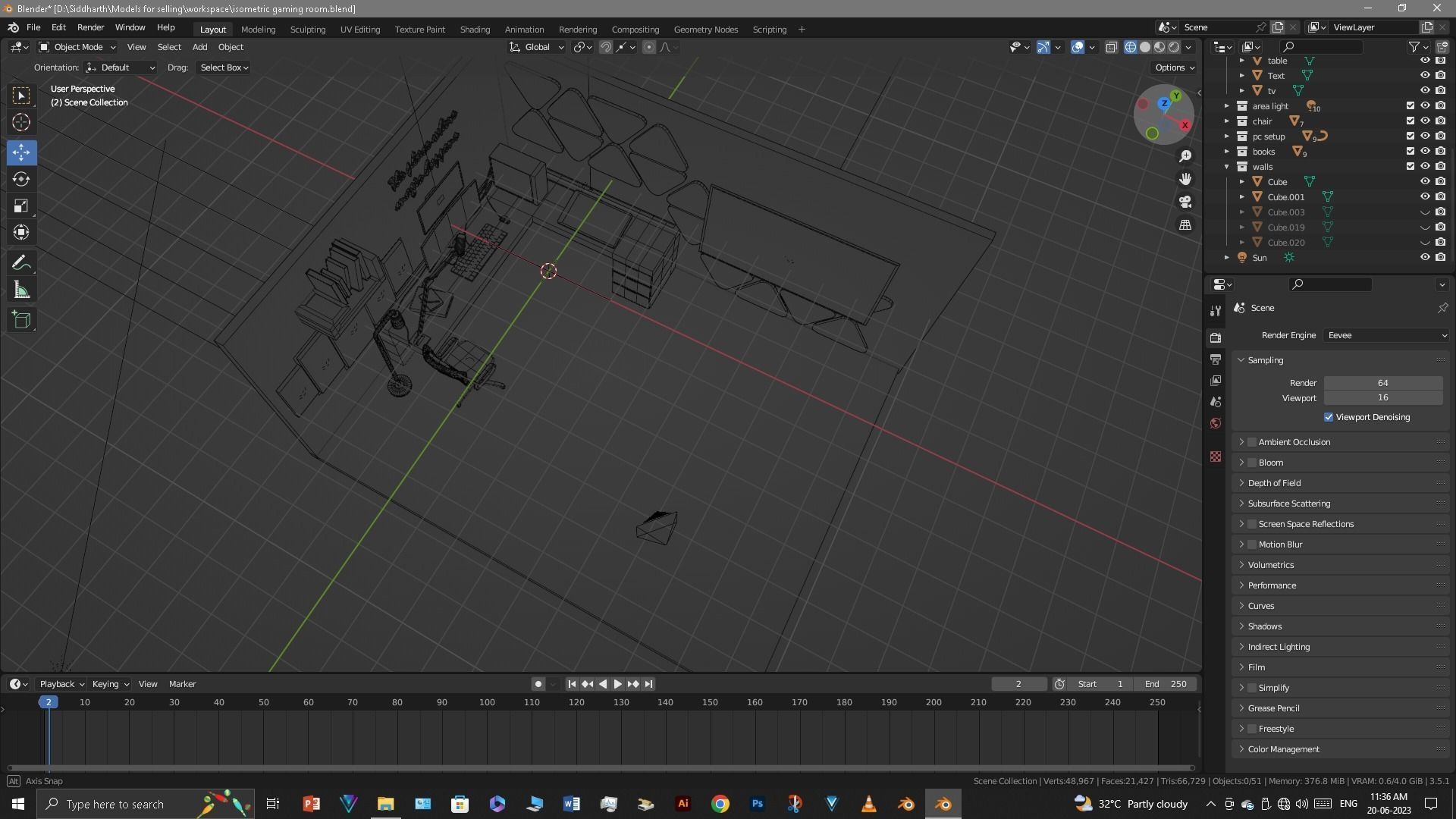 Gaming Room Low-poly 3D model_21