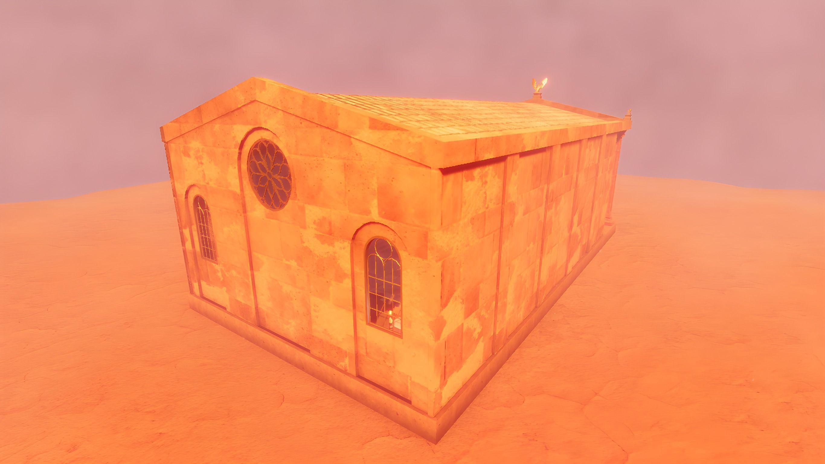 Ancient Temple Low-poly 3D model_25
