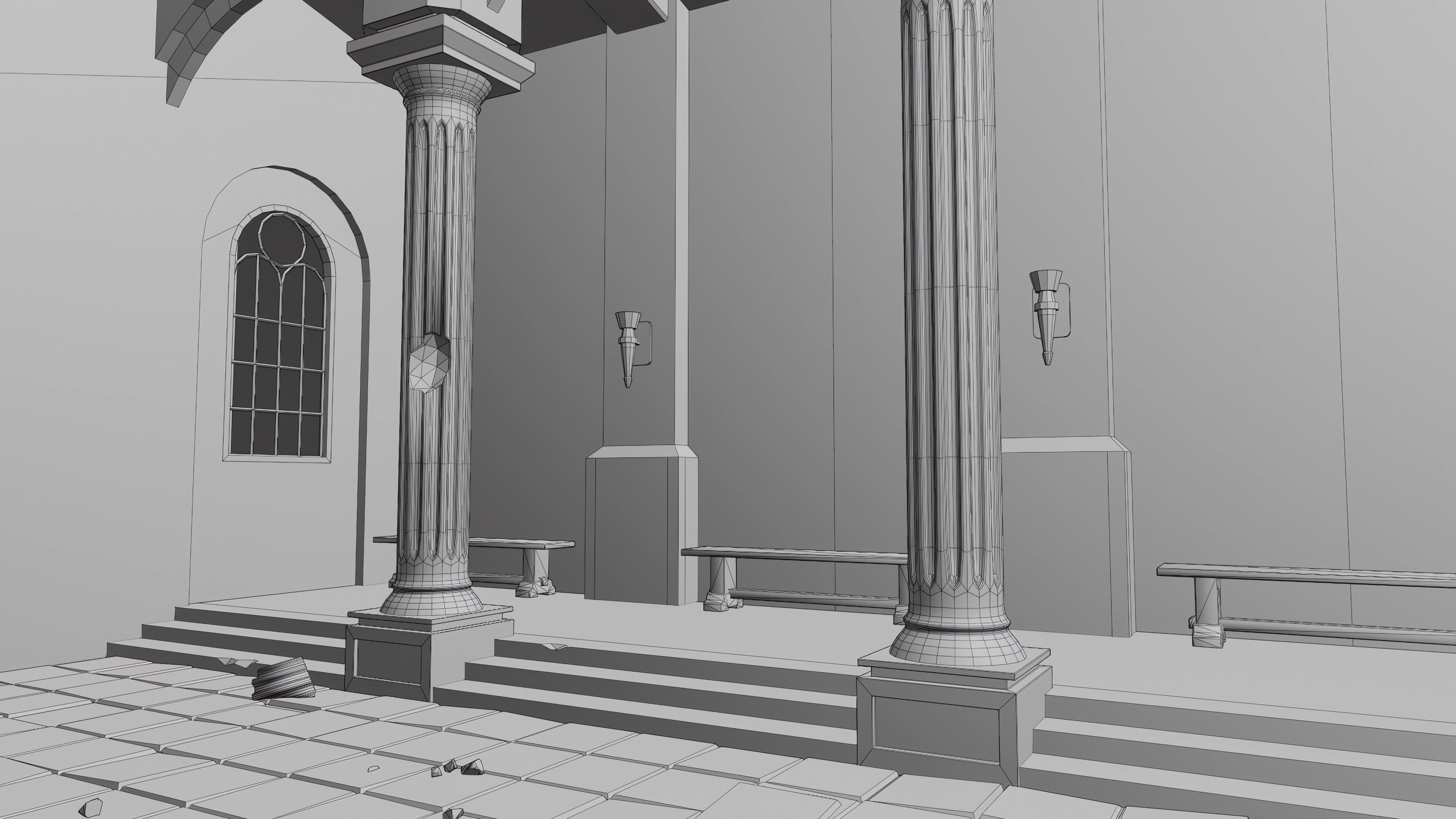 Ancient Temple Low-poly 3D model_34