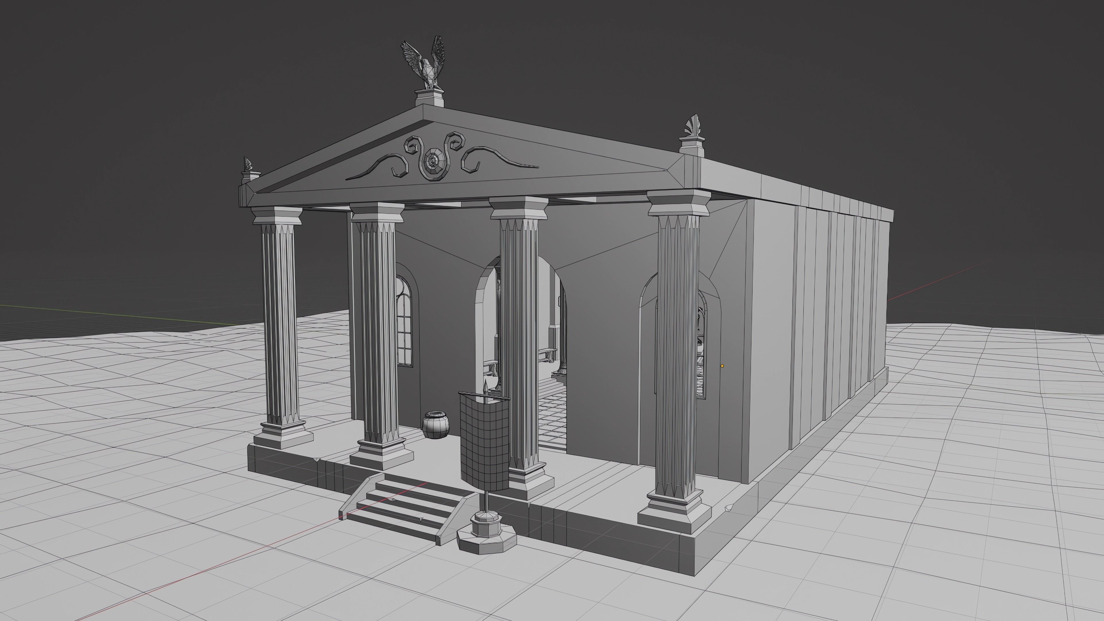 Ancient Temple Low-poly 3D model_32