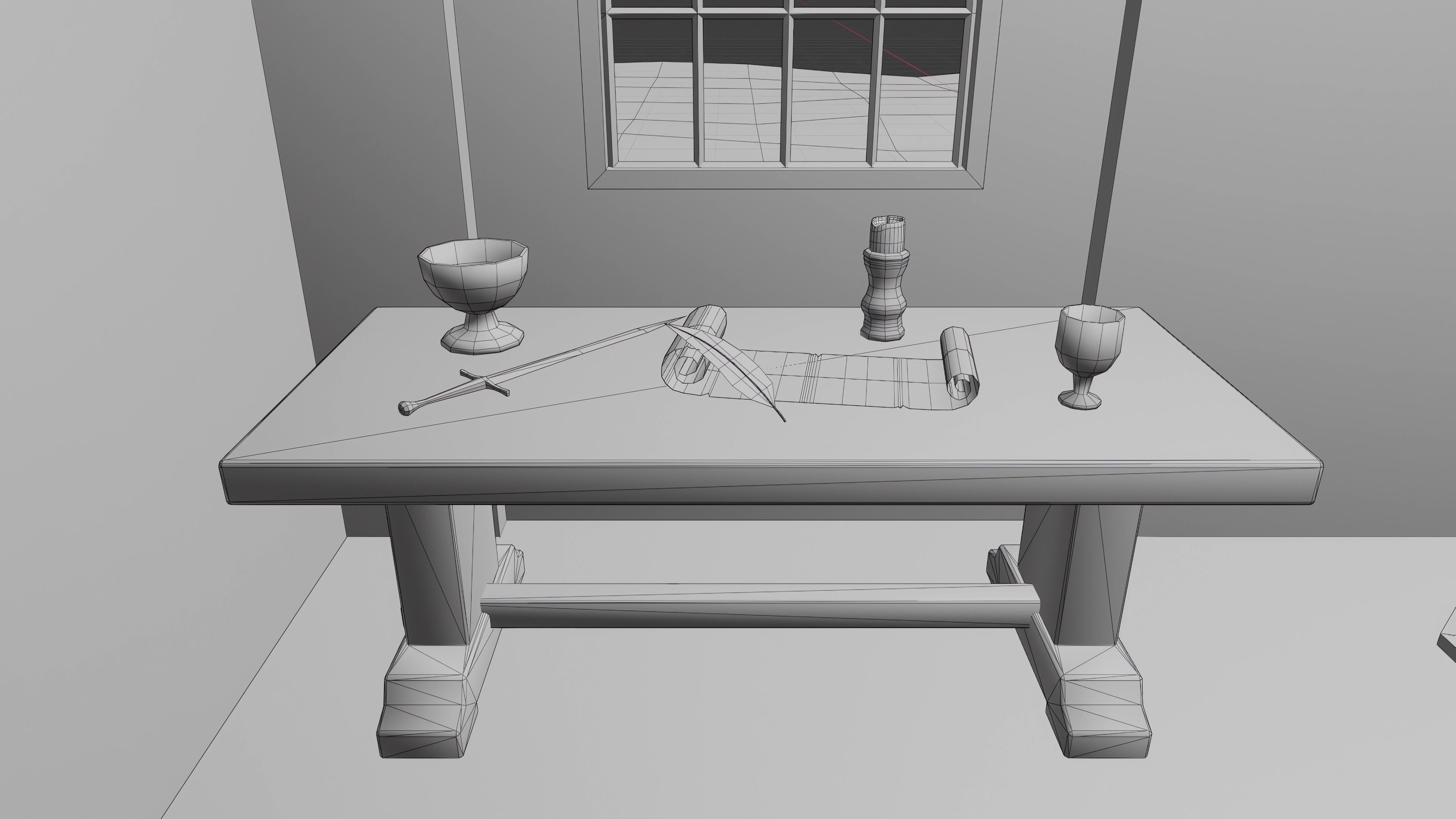 Ancient Temple Low-poly 3D model_35