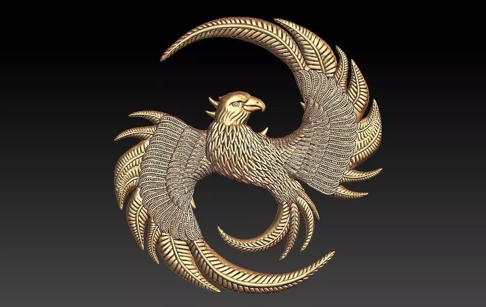 Phoenix Bird Pendant 3D print model