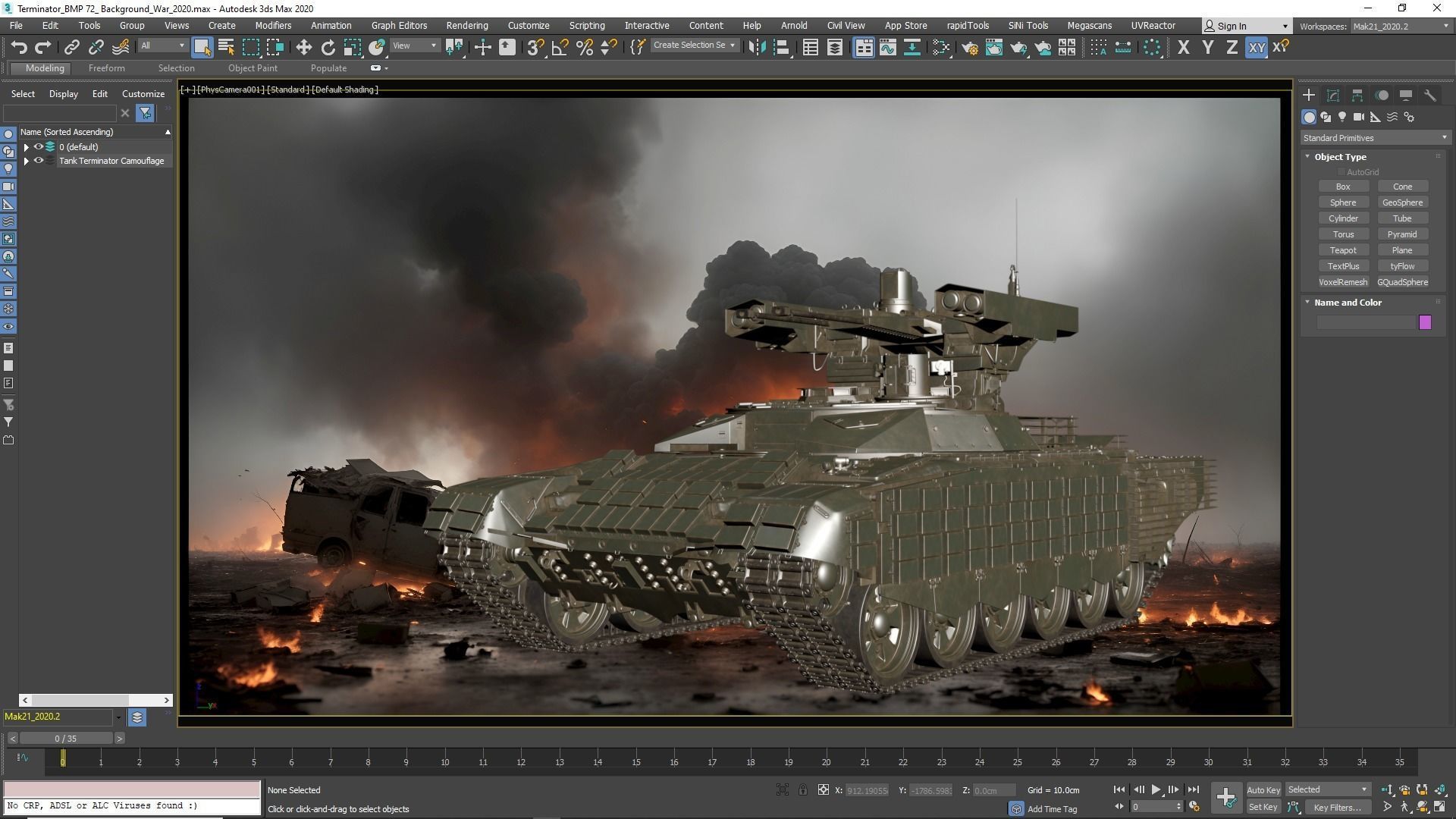 Tank Terminator BMPT 72 War 3D model_38