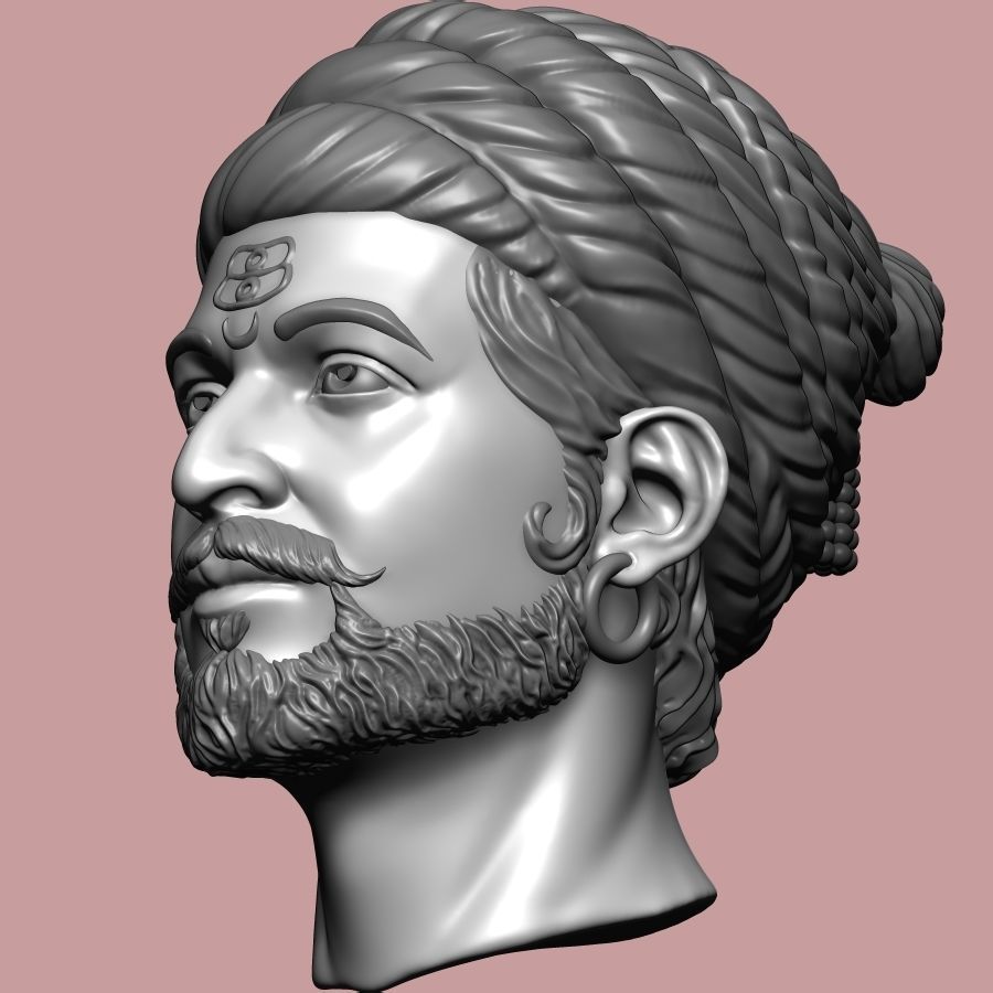 Sambhaji Maharaj Head 3D print model_3