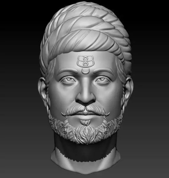 Sambhaji Maharaj Head 3D print model_0