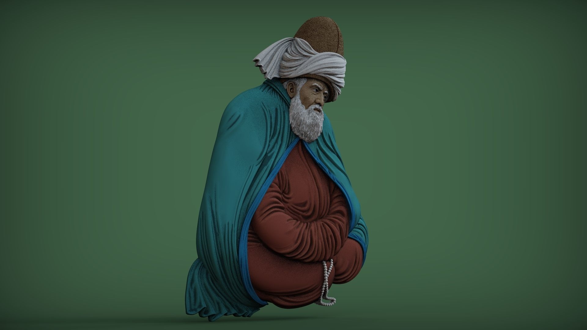 Mevlana Celaleddin-i Rumi Bas Relief 3D print model_8
