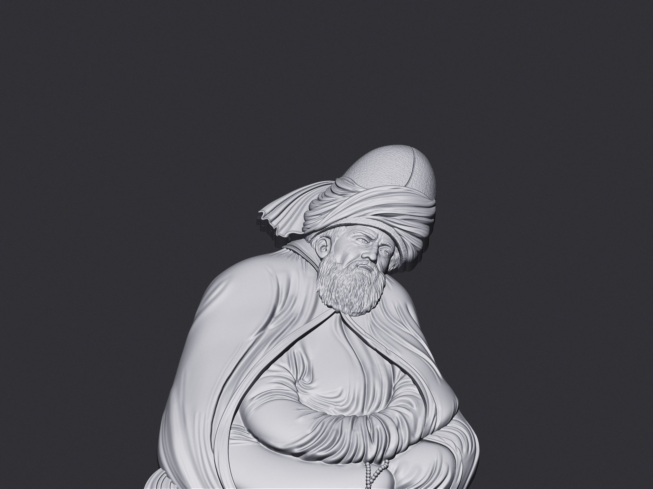 Mevlana Celaleddin-i Rumi Bas Relief 3D print model_2