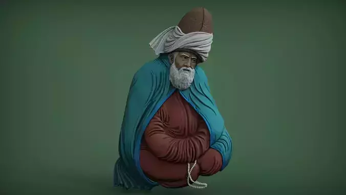 Mevlana Celaleddin-i Rumi Bas Relief 3D print model