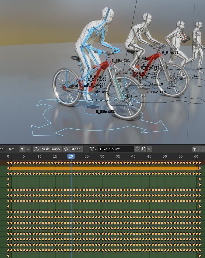 Rigged low-poly e-bike red version with basic cyclist  Low-poly 3D model_20