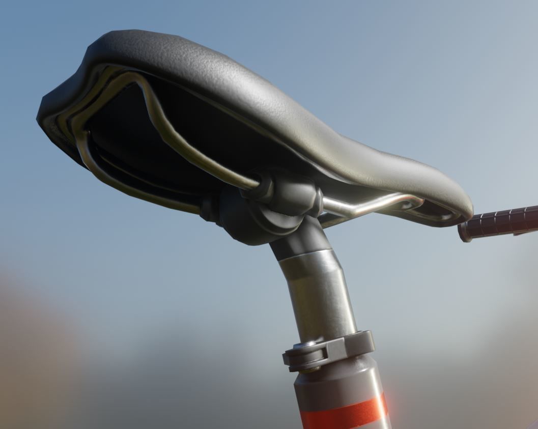 Rigged low-poly e-bike red version with basic cyclist  Low-poly 3D model_12