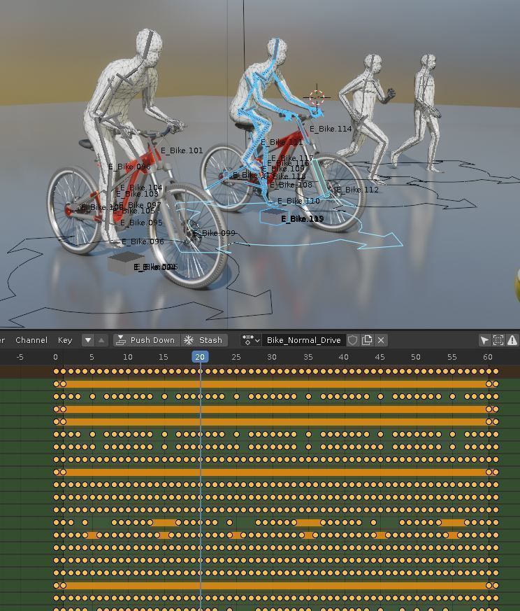 Rigged low-poly e-bike red version with basic cyclist  Low-poly 3D model_19