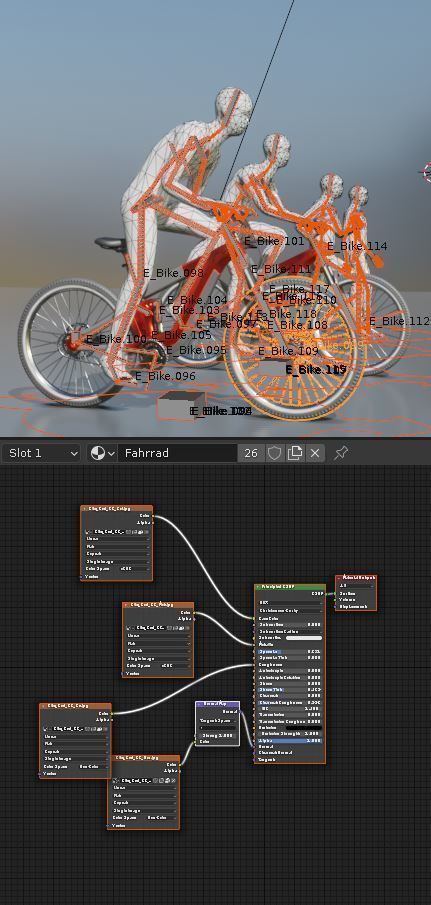 Rigged low-poly e-bike red version with basic cyclist  Low-poly 3D model_15