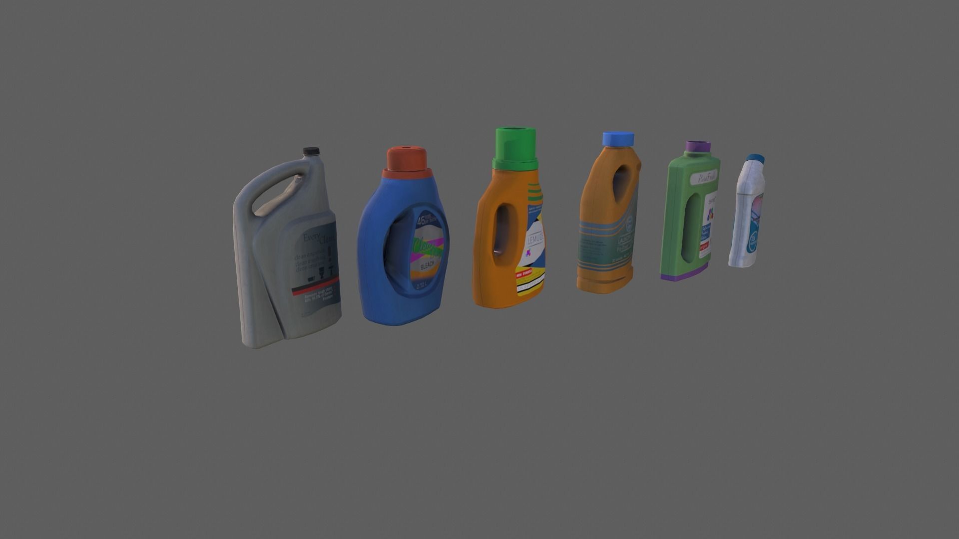 Detergent bottles Low-poly 3D model_4