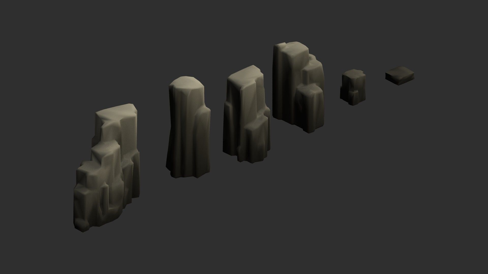 Low Poly Rocks with 9 Color Options Free low-poly 3D model_11