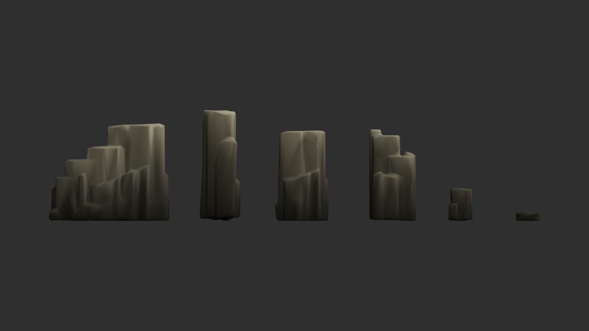Low Poly Rocks with 9 Color Options Free low-poly 3D model_13