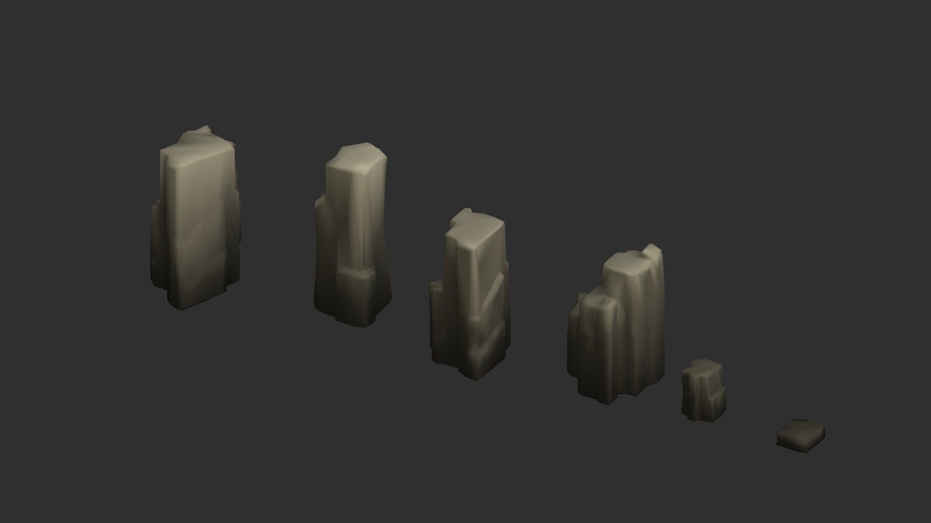 Low Poly Rocks with 9 Color Options Free low-poly 3D model_15