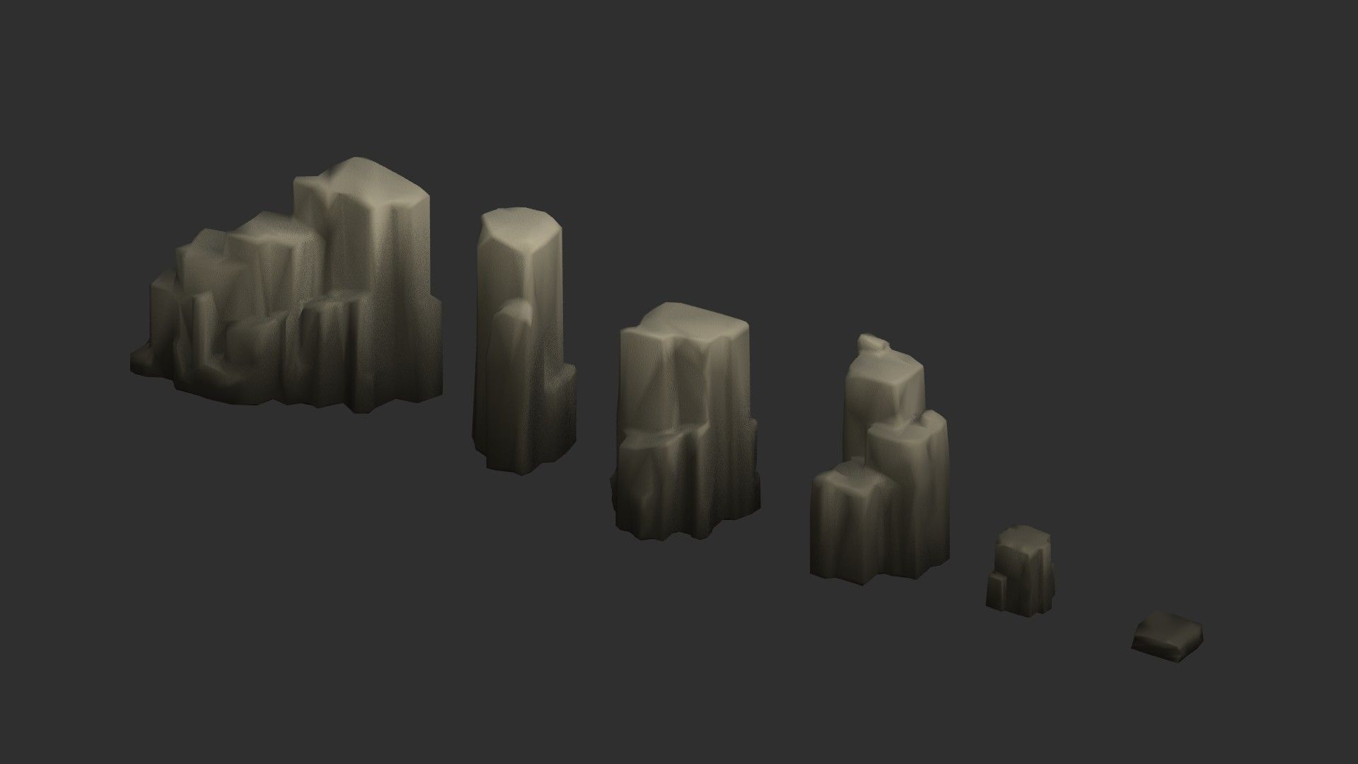 Low Poly Rocks with 9 Color Options Free low-poly 3D model_16