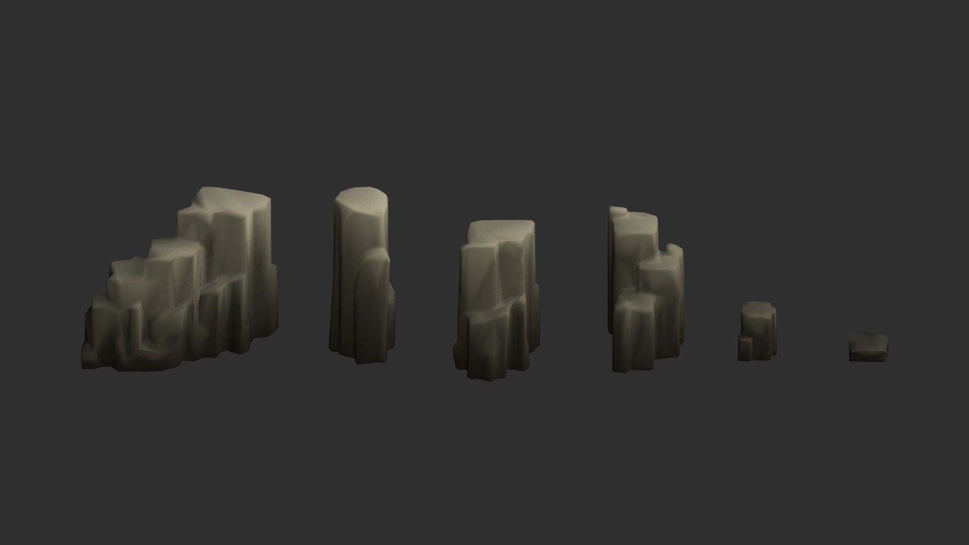 Low Poly Rocks with 9 Color Options Free low-poly 3D model_2