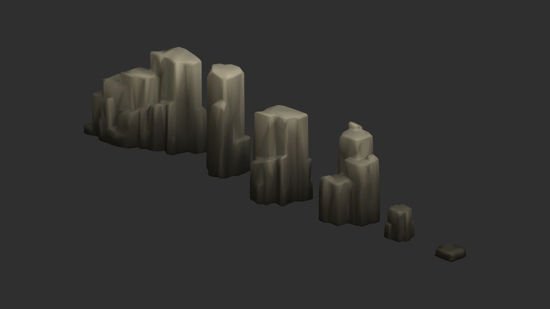 Low Poly Rocks with 9 Color Options Free low-poly 3D model_3
