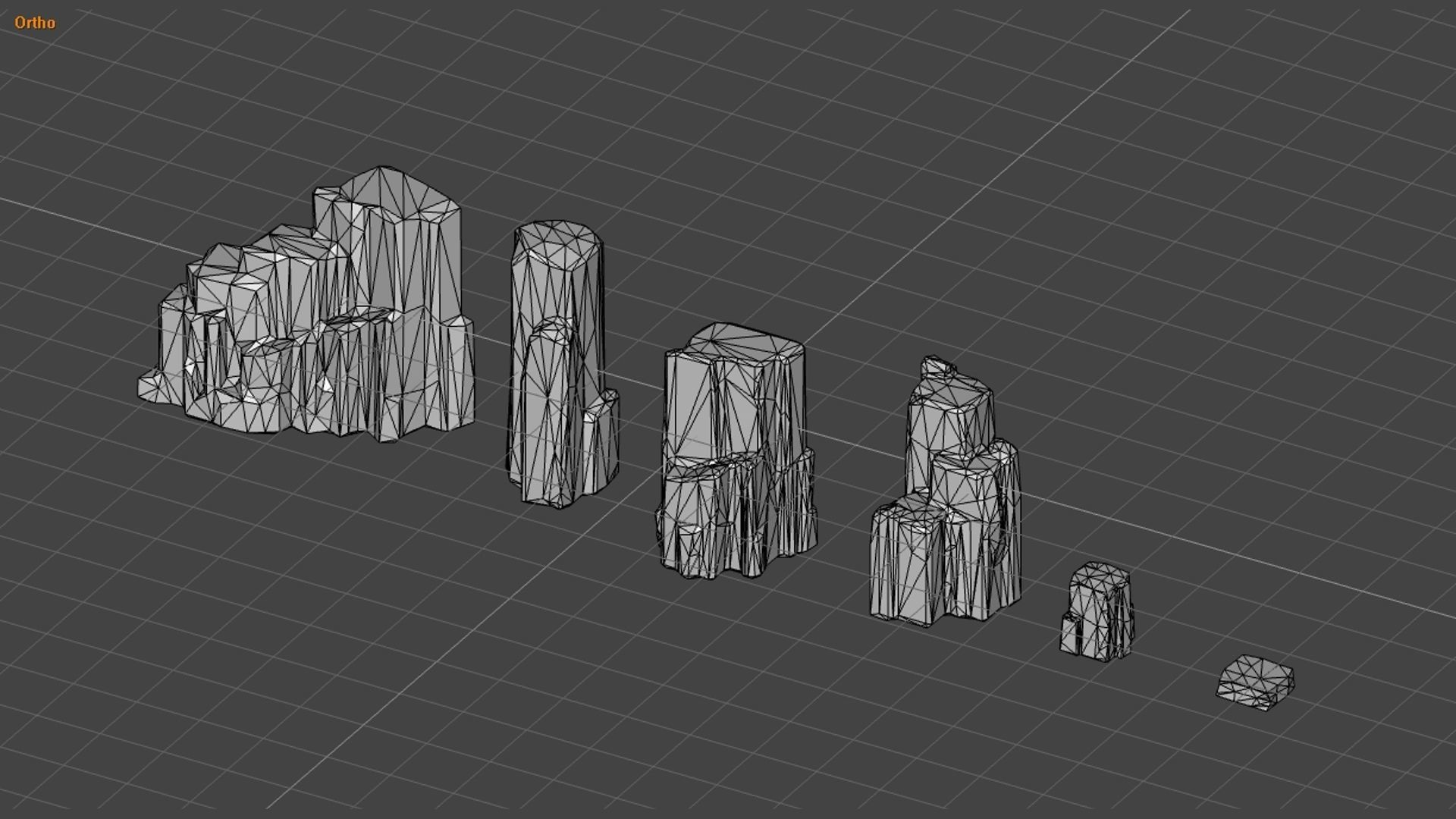 Low Poly Rocks with 9 Color Options Free low-poly 3D model_20